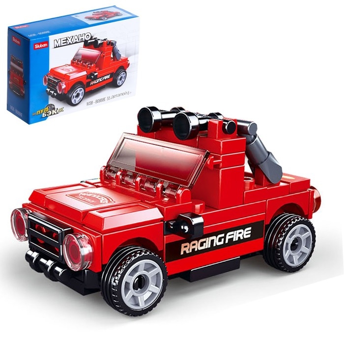 Конструктор инерционный Механо &laquo;Тачки&raquo;, 55 деталей цвет красный