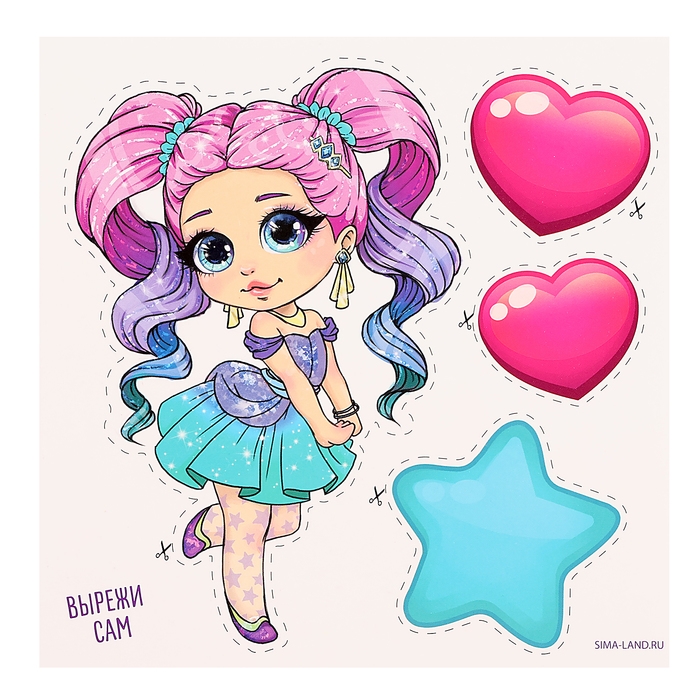 Декор на стену &laquo;Девочка&raquo;, 5 карточек в комплекте