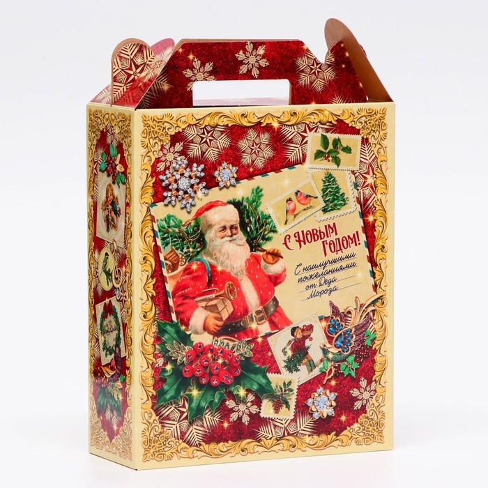 Новый год. Подарочная коробка новогодняя Столичный 17 х 7 х 25,5 см. Новый год. Подарочная коробка новогодняя Столичный 17 х 7 х 25,5 см.