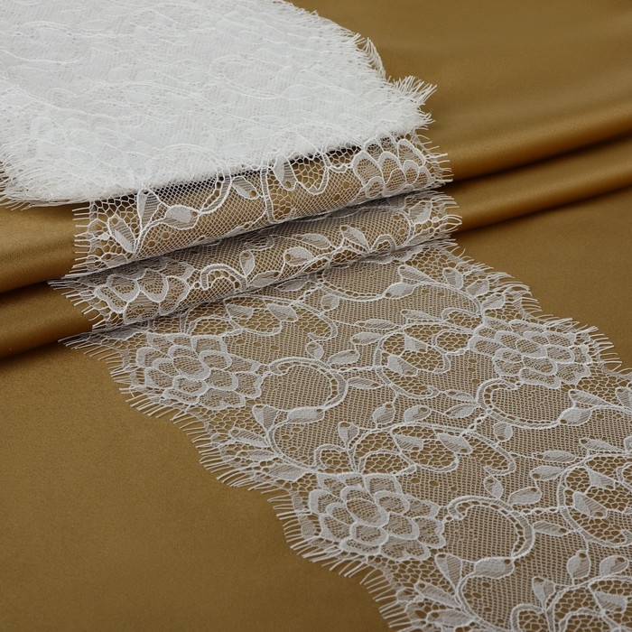 Кружево реснички, 165 мм &times; 3 &plusmn; 0,5 м, цвет белый