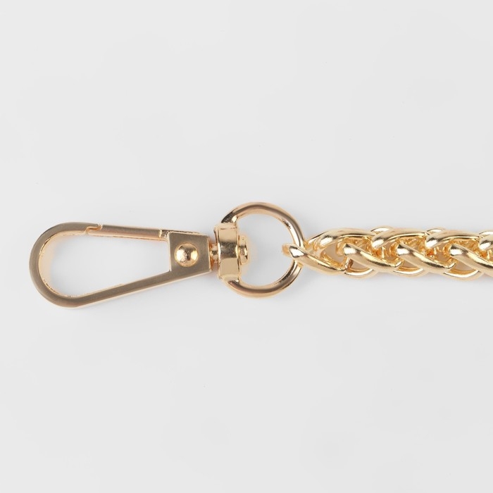 Цепочка для сумки, с карабинами, железная, 7 &times; 7 мм, 120 см, цвет золотой