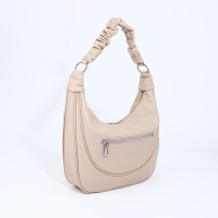 Сумка-мешок на молнии, наружный карман, длинный ремень, цвет бежевый Сумка-мешок на молнии, наружный карман, длинный ремень, цвет бежевый