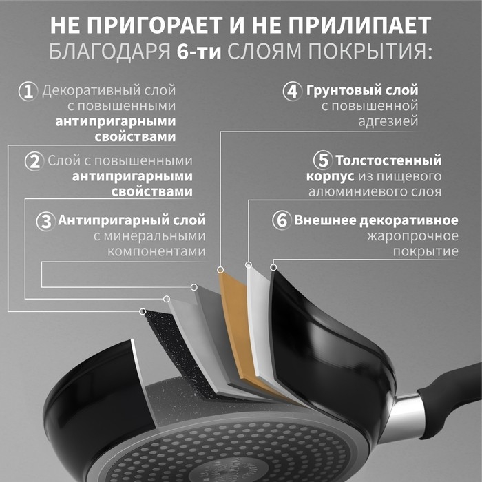 Ковш Magistro Warrior, 2,3 л, d=20 см, h=8,8 см, с крышкой, антипригарное покрытие, индукция Ковш Magistro Warrior, 2,3 л, d=20 см, h=8,8 см, с крышкой, антипригарное покрытие, индукция