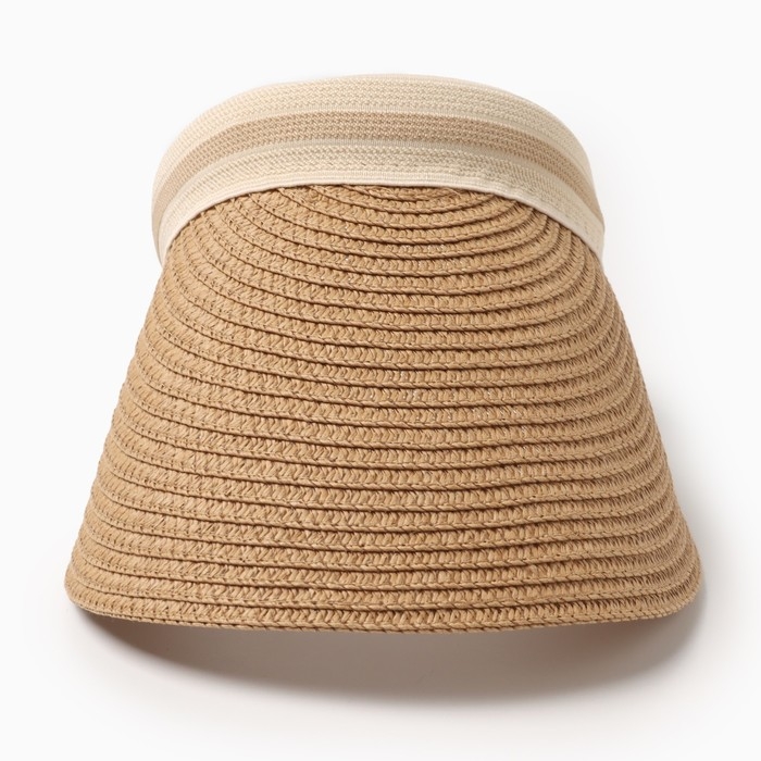 Козырёк женский плетёный MINAKU цвет коричневый, р-р  56-58