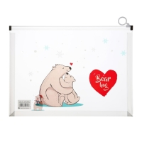 Папка-конверт на молнии формат А4, 180мкр, с рисунком "Медведи", МИКС Папка-конверт на молнии формат А4, 180мкр, с рисунком "Медведи", МИКС