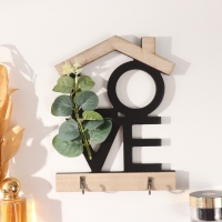 Крючки декоративные дерево "Любовь. Домик" 18,3х23,8 см