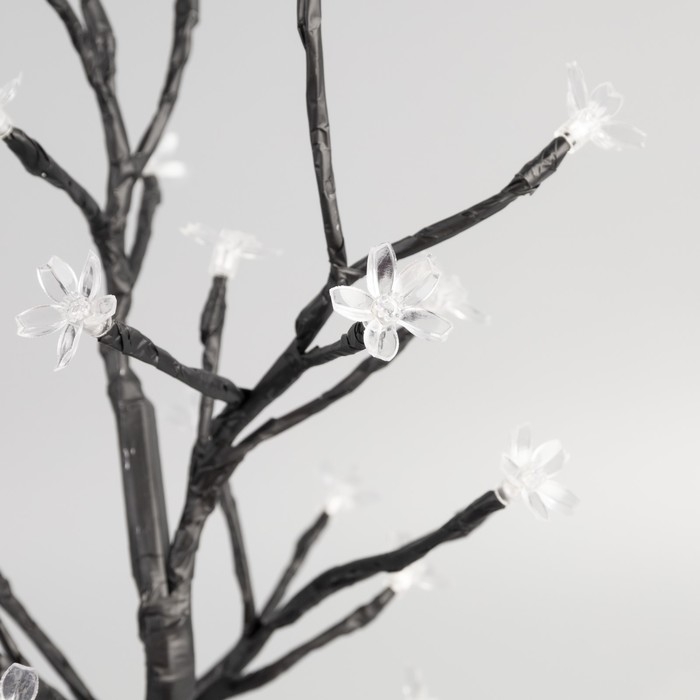 Светодиодный куст &laquo;Цветы&raquo; 45 см, 24 LED, постоянное свечение, батарейки ААх3 (не в комплекте), USB, свечение тёплое белое