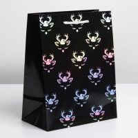 Пакет голография вертикальный &laquo;Новый год&raquo;, MS 23 х 18 х 10 см , Новый год