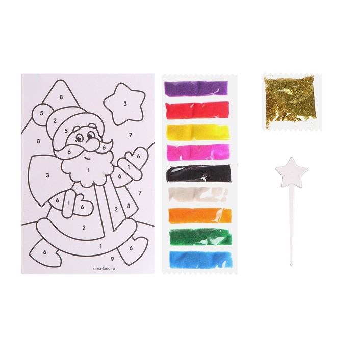 Открытка - фреска своими руками на новый год &laquo;Дед Мороз&raquo;, новогодний набор для творчества