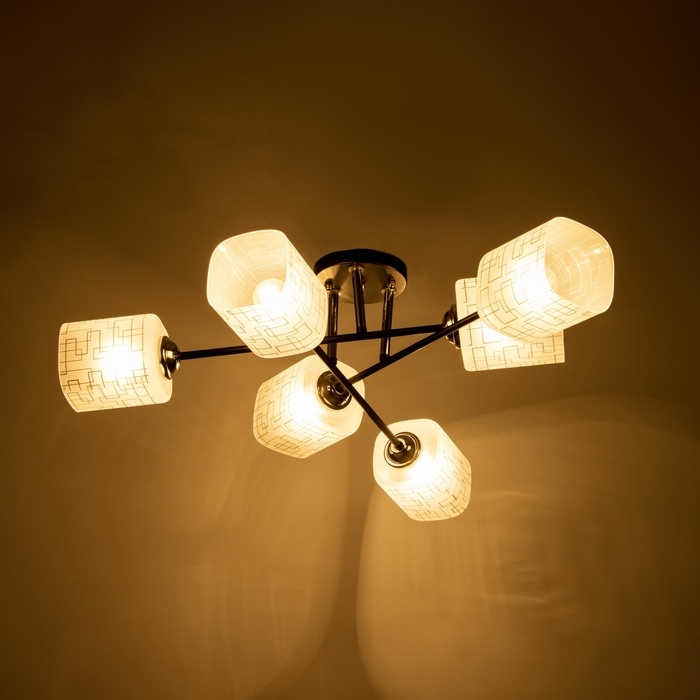 Люстра "Аланди" 6хЕ27 40Вт черно-хромовый 62х62х28 см