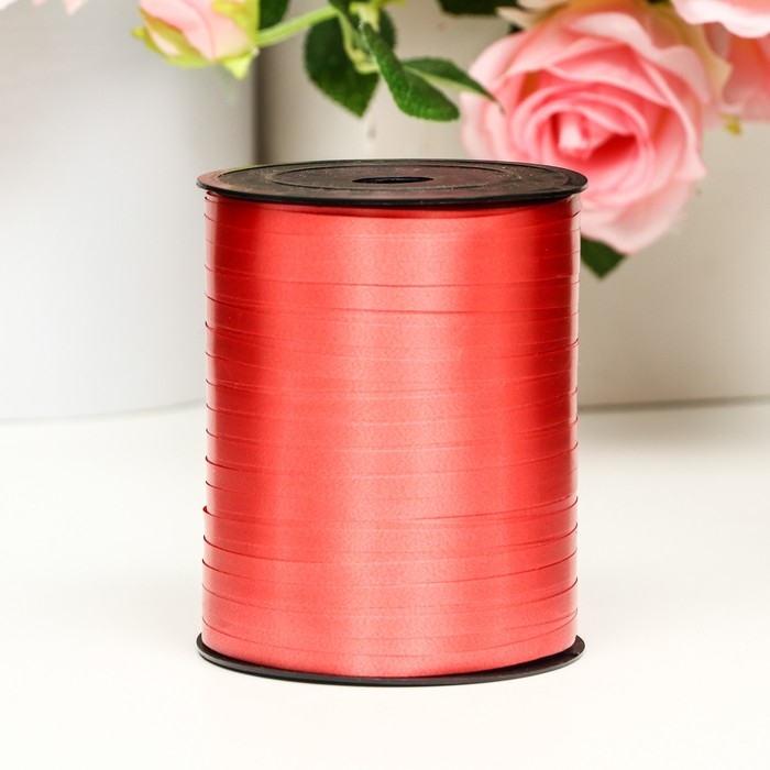 Лента для декора и подарков, красный, 0,5 см х 500 м Лента для декора и подарков, красный, 0,5 см х 500 м