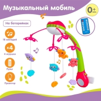Мобиль музыкальный на кроватку &laquo;Яркие птички&raquo;, с ночником + пульт, цвет МИКС
