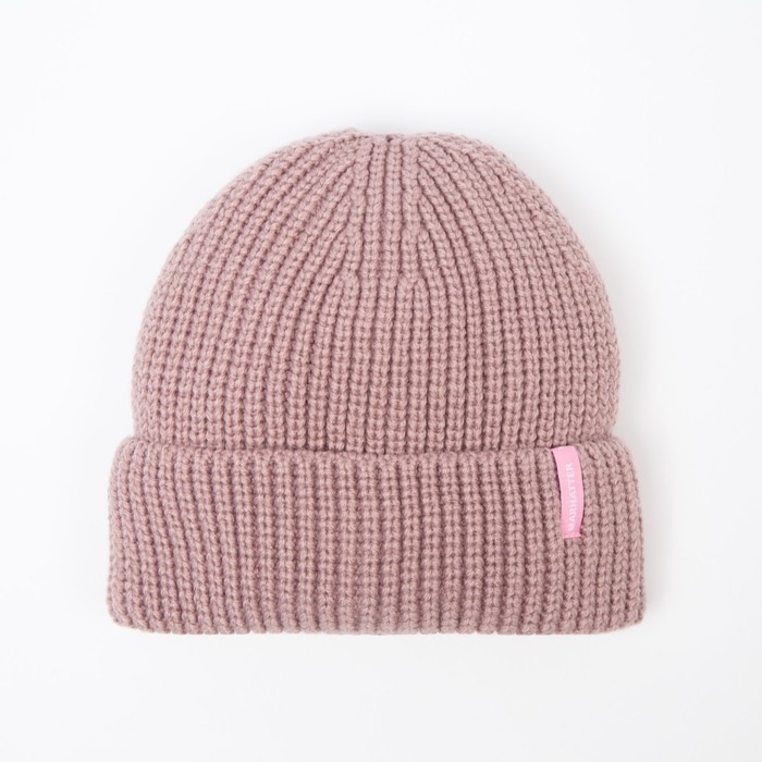 Шапка для девочки, цвет пудра, размер 54-56