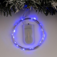 Гирлянда «Нить» 2 м роса, IP20, серебристая нить, 20 LED, батарейки CR2032х2 (в комплекте), свечение синее Гирлянда «Нить» 2 м роса, IP20, серебристая нить, 20 LED, батарейки CR2032х2 (в комплекте), свечение синее