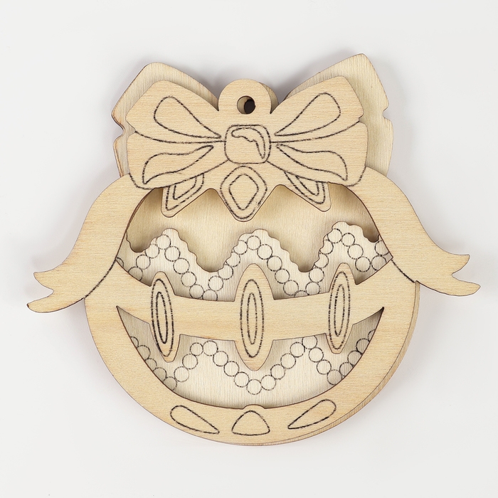 Ёлочная подвеска из дерева своими руками на новый год &laquo;Шар&raquo;, новогодний набор для творчества