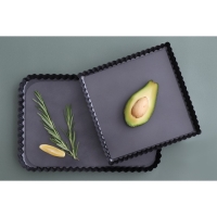 Форма для выпечки Доляна &laquo;Жаклин. Рифлёный квадрат&raquo;, 21&times;2,5 см, съёмное дно, антипригарное покрытие, цвет чёрный