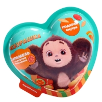 Карамель в пластиковом сердце с подарком &laquo;Чебурашка&raquo; 15 г.