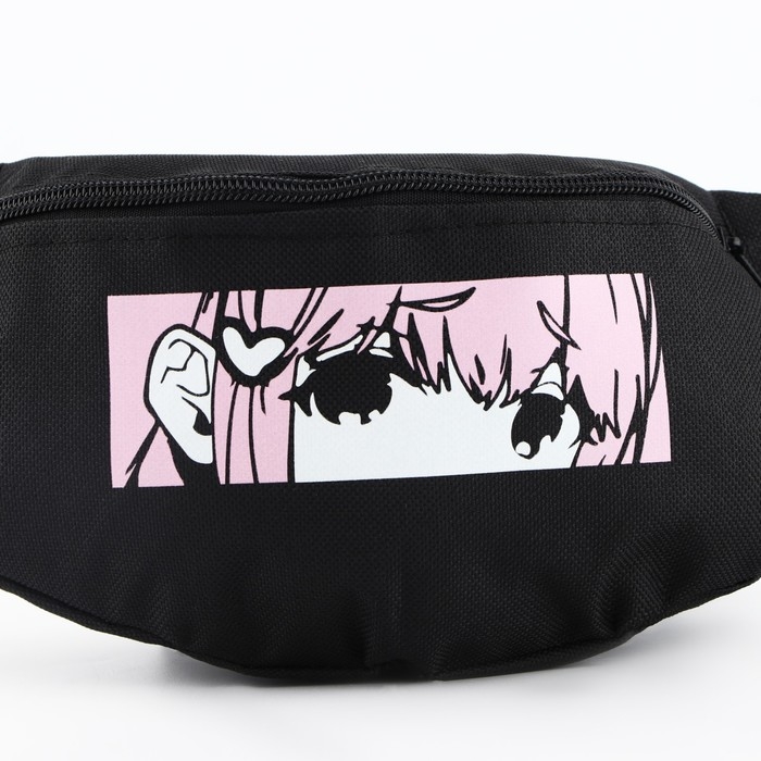 Сумка поясная &laquo;Аниме&raquo;, 32х8х15 см, отдел на молнии, наружный карман, цвет черный