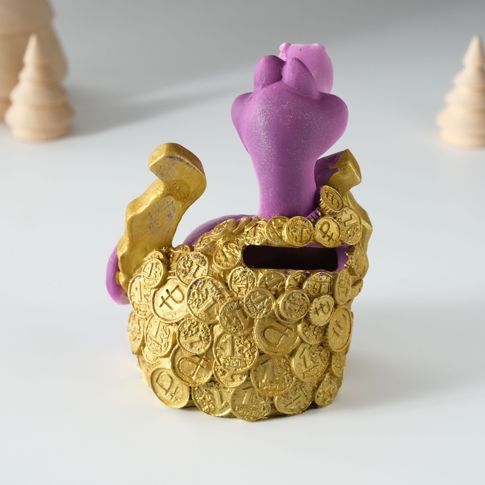 Копилка полистоун "Змейка на подкове" 8х7х11 см