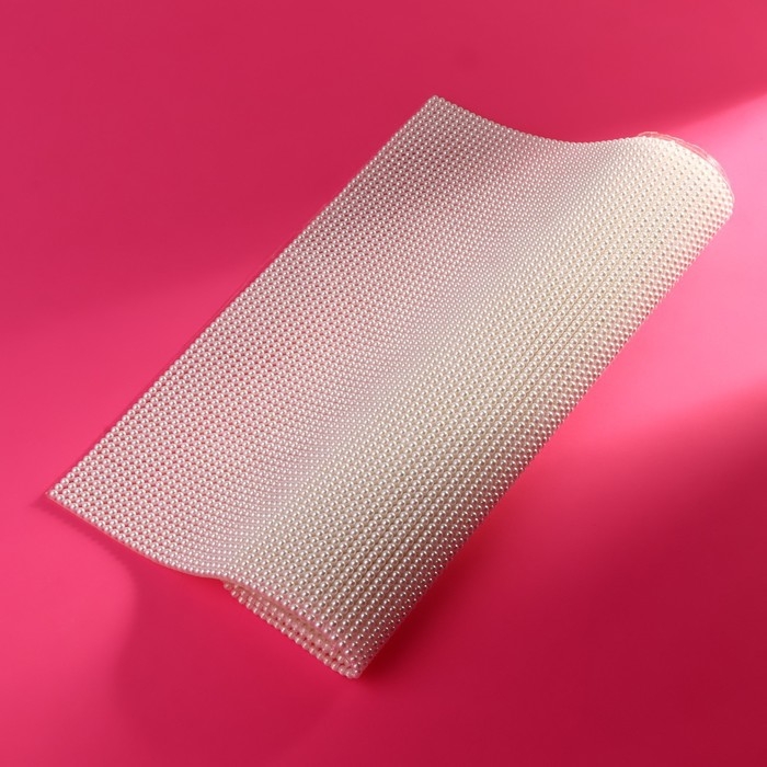 Жемчуг термоклеевой, 40 &times; 24 см, цвет белый