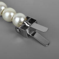 Ручка для сумки, металлическая, жемчужные бусы, на прокол, 12,5 &times; 9 &times; 1,2 см, цвет белый/серебряный