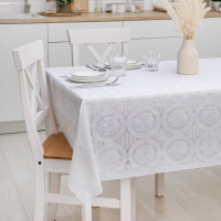 Клеёнка на стол «Роуз», ажурная, ширина 137 см, рулон 20 метров, толщина 0,2 мм, цвет белый Клеёнка на стол «Роуз», ажурная, ширина 137 см, рулон 20 метров, толщина 0,2 мм, цвет белый