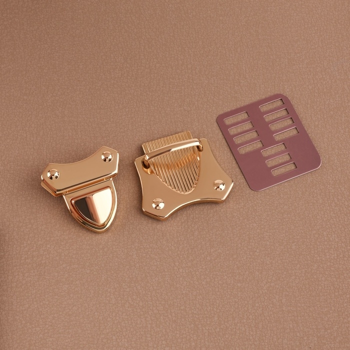 Застёжка для сумки, 4 &times; 4,2 см, цвет золотой