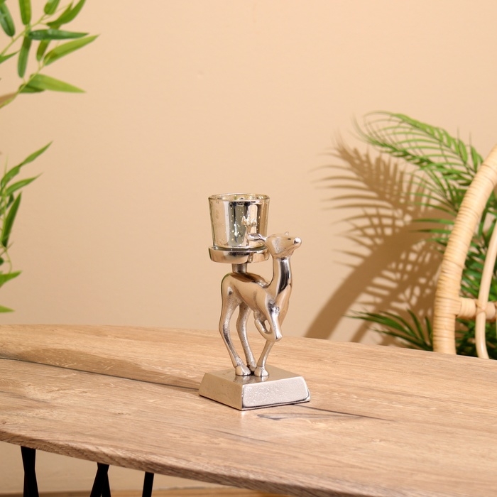 Подсвечник Подсвечник "Оленёнок" алюминий 11х8х17 см