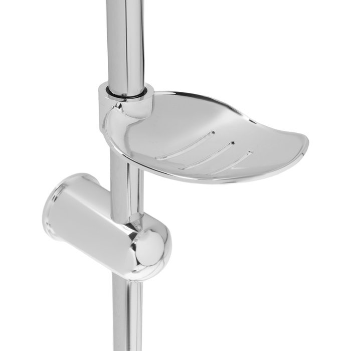 Душевая система ZEIN Z1004, тропическая и ручная лейка, шланги, стойка, мыльница, хром