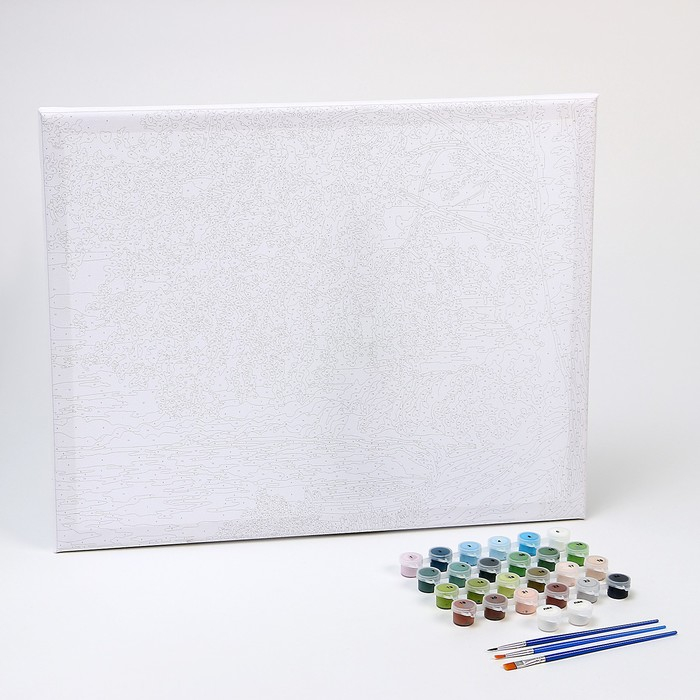 Картина по номерам на холсте с подрамником &laquo;Береза у озера&raquo;, 40 х 50 см