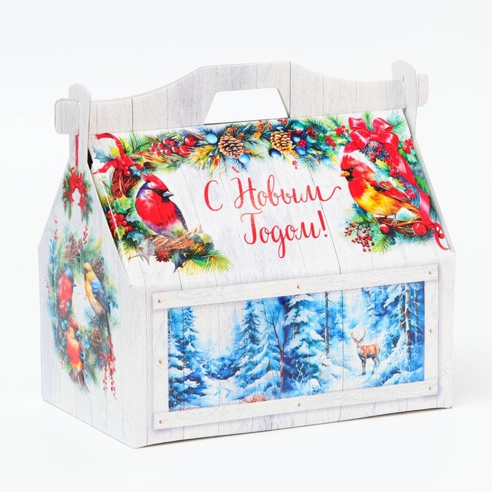 Новый год. Подарочная коробка Новогодняя КОРМУШКА Новый год. Подарочная коробка Новогодняя КОРМУШКА "Мечта" 26,4 х 14 х 18,5 см.