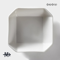 Салатник фарфоровый Magistro &laquo;Квадрат Бланш&raquo;, 0,38 л, d=12,5 см, цвет белый