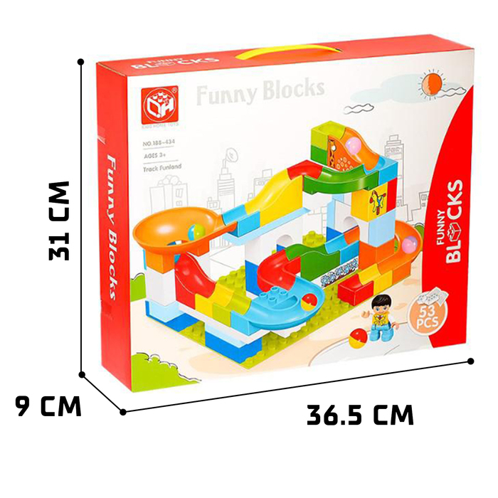 Конструктор &laquo;Блочный марблс&raquo;, 53 детали