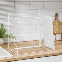 Сушилка для посуды с поддоном, 38×24×37 см, цвет белый Сушилка для посуды с поддоном, 38×24×37 см, цвет белый