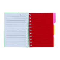 Блокнот на гребне А6, 100 листов, линия, обложка пластик, с разделителями, Ассорти МИКС Блокнот на гребне А6, 100 листов, линия, обложка пластик, с разделителями, Ассорти МИКС