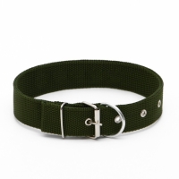 Ошейник клепаный, 48,5 х 3 см, ОШ 31-40 см, полиэстер, тёмно-зелёный Ошейник клепаный, 48,5 х 3 см, ОШ 31-40 см, полиэстер, тёмно-зелёный