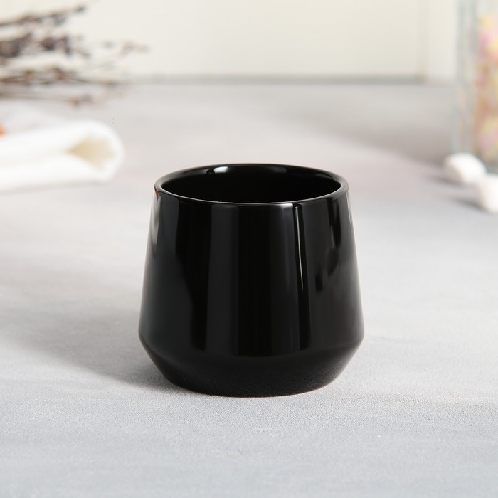 Чайная пара керамическая &laquo;Красота&raquo;, кружка 130 мл, блюдце 11х14.5 см, цвет чёрный