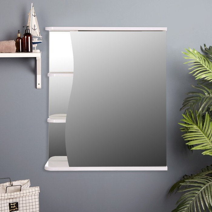 Зеркало-шкаф для ванной комнаты "Тура 6001", 60 х 15,4 х 70 см