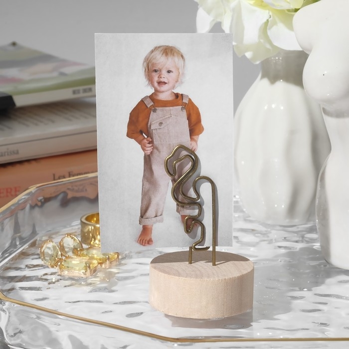 Ценникодержатель с зажимом «Фламинго», 4×4×6 см, цвет чернёное золото Ценникодержатель с зажимом «Фламинго», 4×4×6 см, цвет чернёное золото