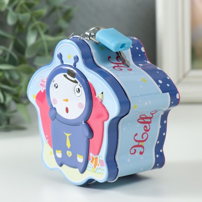 Копилка металл "Забавный пришелец" МИКС 5,5х9,5х10 см