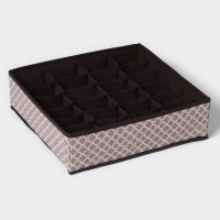 Органайзер для хранения белья Доляна &laquo;Браун&raquo;, 24 ячейки, 30&times;33&times;10 см, цвет коричневый