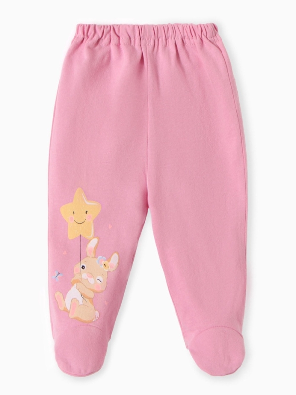 Ползунки детские "Зайка", цвет розовый, рост 74