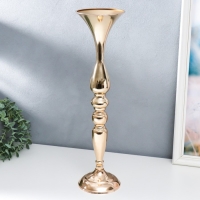 Подсвечник металл на 1 свечу "Изящный" золотой 50х13х13 см Подсвечник металл на 1 свечу "Изящный" золотой 50х13х13 см