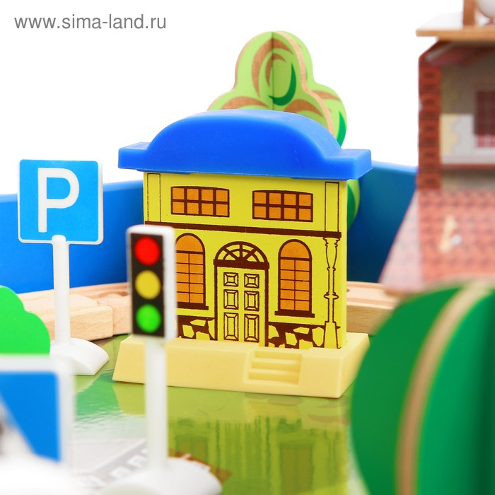 Железная дорога, 108 элементов, стол в комплекте Железная дорога, 108 элементов, стол в комплекте