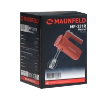 Миксер MAUNFELD MF-331R, ручной, 300 Вт, 8 скоростей, 4 насадки, красный Миксер MAUNFELD MF-331R, ручной, 300 Вт, 8 скоростей, 4 насадки, красный