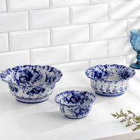 Набор салатников, 3 шт, 300 мл, 800 мл, 1300 мл , гжель Набор салатников, 3 шт, 300 мл, 800 мл, 1300 мл , гжель