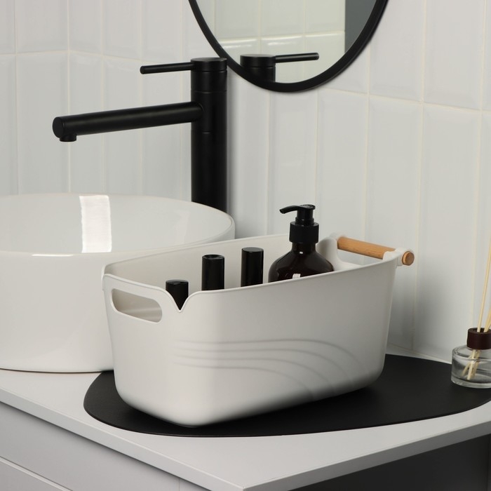 Контейнер для хранения с ручкой LaDо́m &laquo;Лаконичность&raquo;, 33,5&times;18,5&times;14,5 см, цвет белый