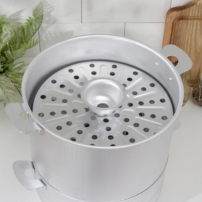 Манты-казан алюминиевый, 6 л, с 4 дисками, металлическая крышка Манты-казан алюминиевый, 6 л, с 4 дисками, металлическая крышка