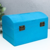 Шкатулка дерево "Сундучок" синяя 8х8х12 см Шкатулка дерево "Сундучок" синяя 8х8х12 см