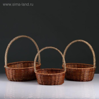 Набор корзин, 3 шт, 34&times;27&times;13/39, 30&times;24&times;11/34, 27&times;21&times;10/29 см, лоза, кукуруза